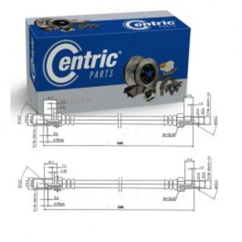 2 pc Centric Premium Rear Brake Hydraulic Hoses for 1980-1982 Ford FT800