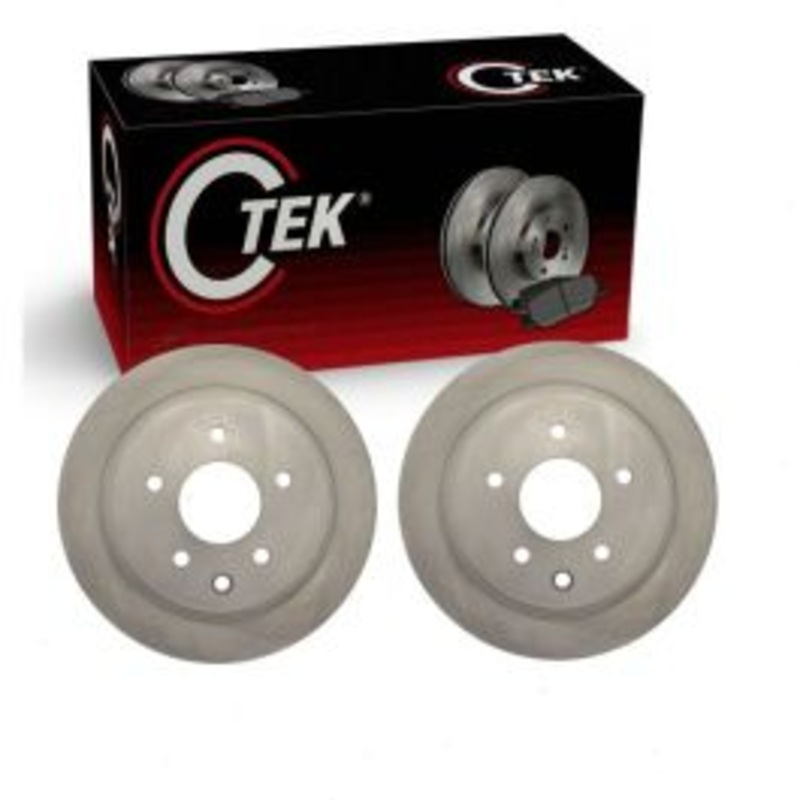 2 pc Centric CTEK Rear Disc Brake Rotors for 2011-2023 Nissan LEAF
