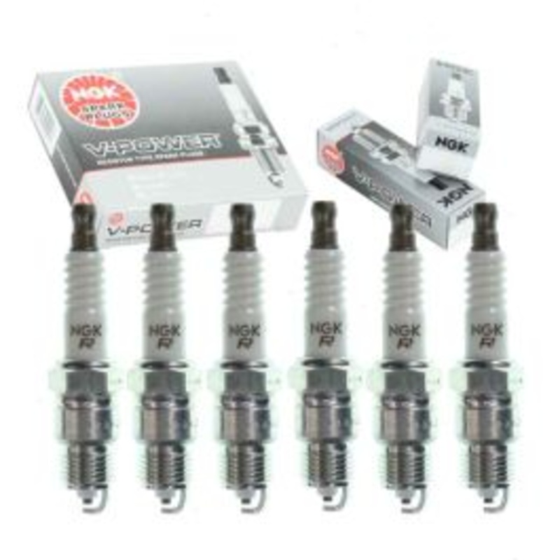 6 pc NGK V-Power Spark Plugs for 1974 Dodge B100 Van 3.7L L6