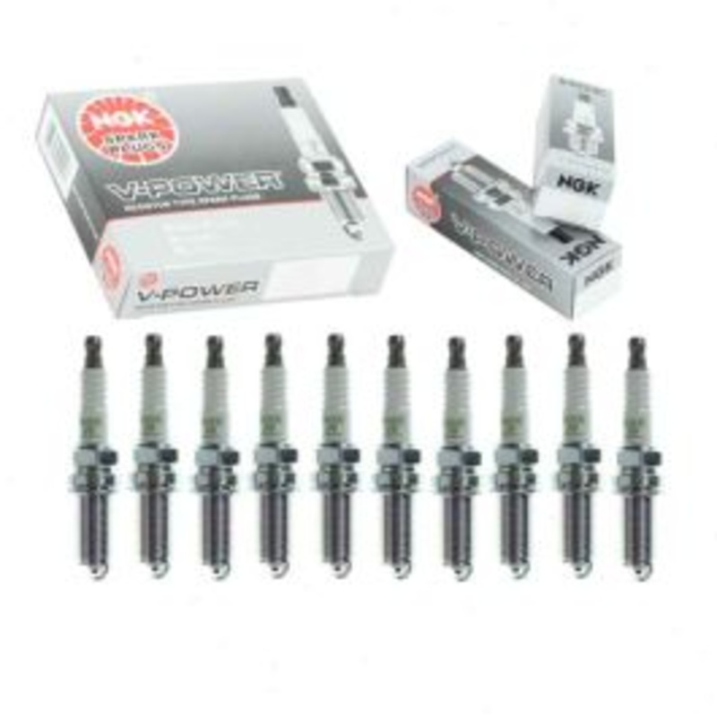 10 pc NGK V-Power 6668 LFR6A Spark Plugs