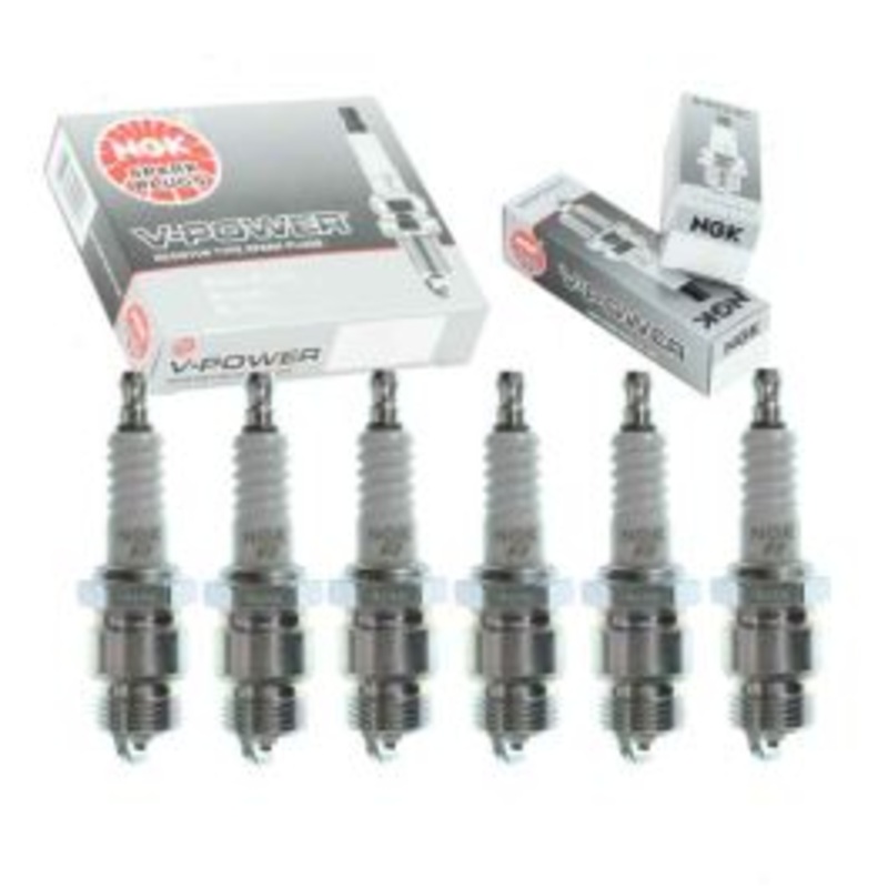 6 pc NGK V-Power Spark Plugs for 1975-1986 Ford E-150 Econoline 4.9L L6
