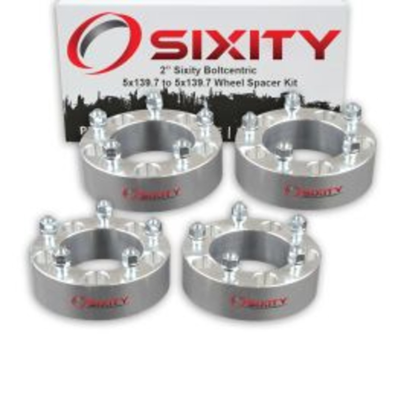 Sixity 4 pc 2" Inch Thick 5x139.7 Wheel Spacers 1/2-20tpi 1.25in Studs Lugs