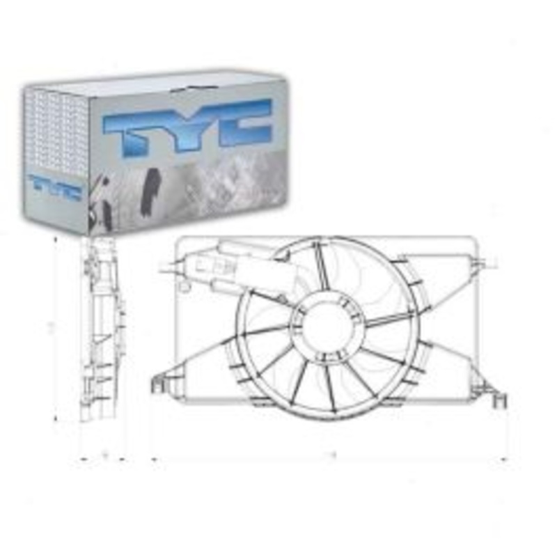 TYC Dual Radiator & Condenser Fan Assembly for 2012-2016 Ford Focus