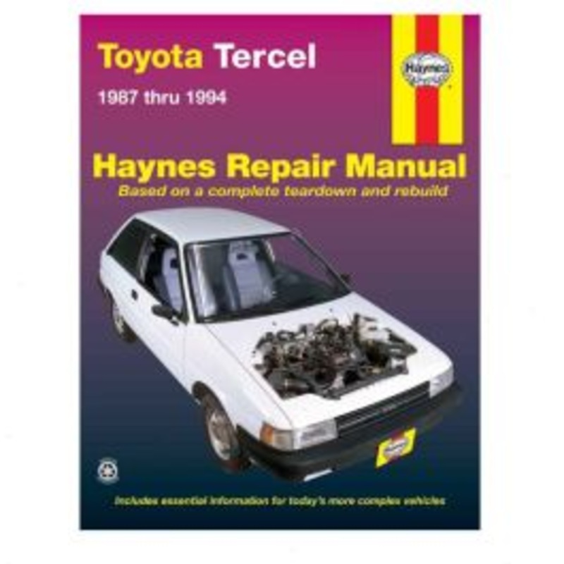 Haynes 92085 Repair Manual Toyota Tercel 87-94 excludes FWDs station wagons