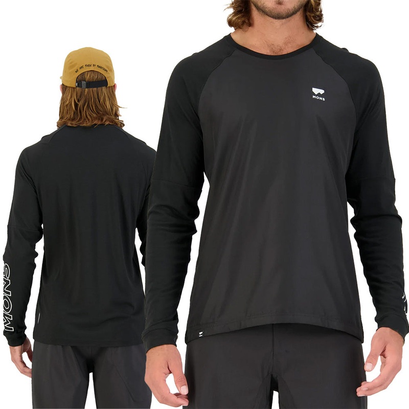 Mons Royale Tarn Wind Long Sleeve Mens Jersey - S - Black