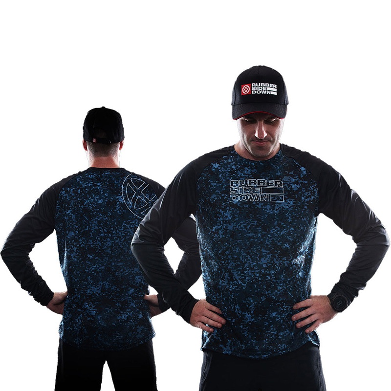 Rubber Side Down His Vapor Long Sleeve Jersey - XL - Slate Camo