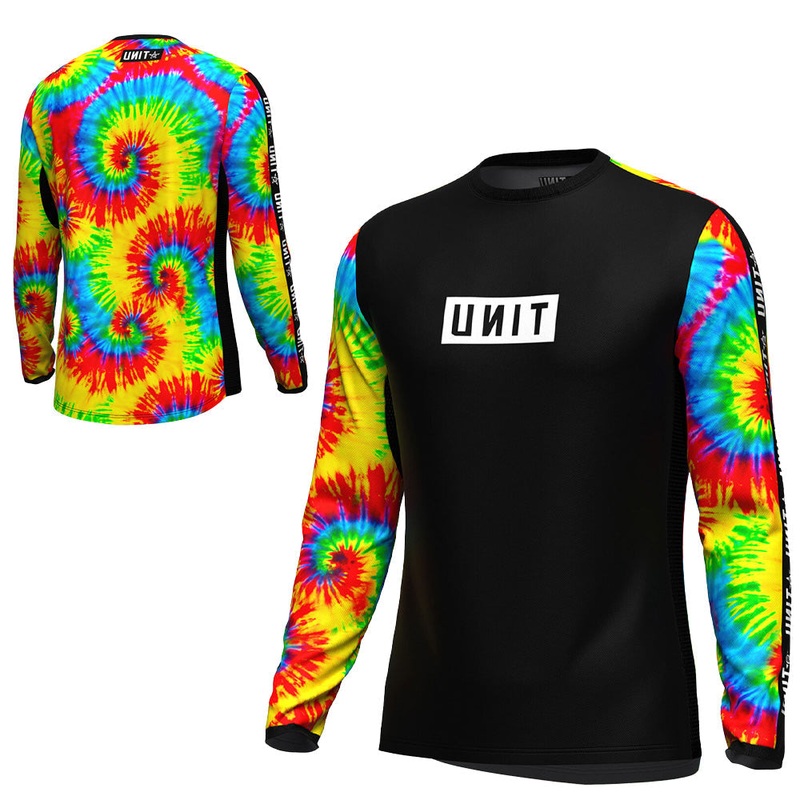 Unit Flare Youth Long Sleeve Jersey - Youth L - Multi-Coloured Tie Dye